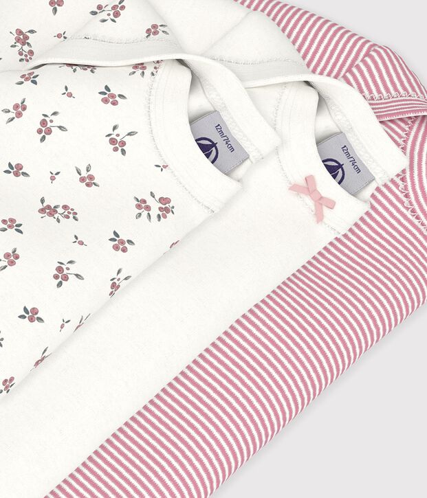 Setje van katoenen body's met lange mouwen en bosbessenprint voor baby's multicouleur