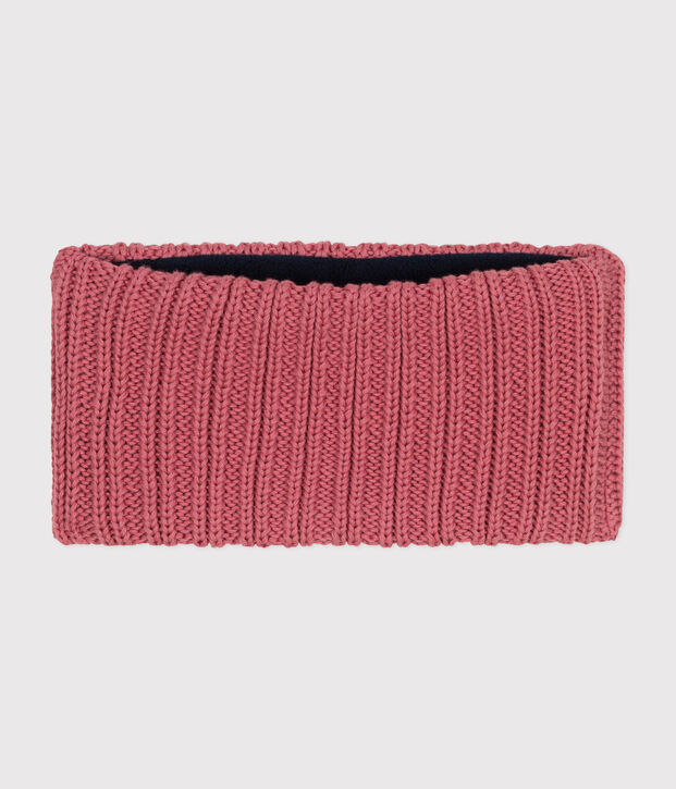 Snood en tricot doubl&eacute; en polaire b&eacute;b&eacute; rose