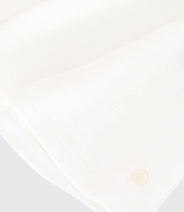 L'Iconique, T-shirt met korte mouw van effen ribstof voor dames wit