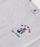 Tee-shirt manches longues fille en coton gris POUSSIERE CHINE