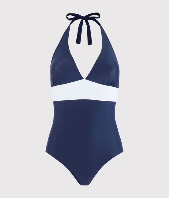 Maillot de bain 1 pièce écoresponsable femme bleu SMOKING