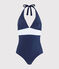 Maillot de bain 1 pièce écoresponsable femme bleu SMOKING