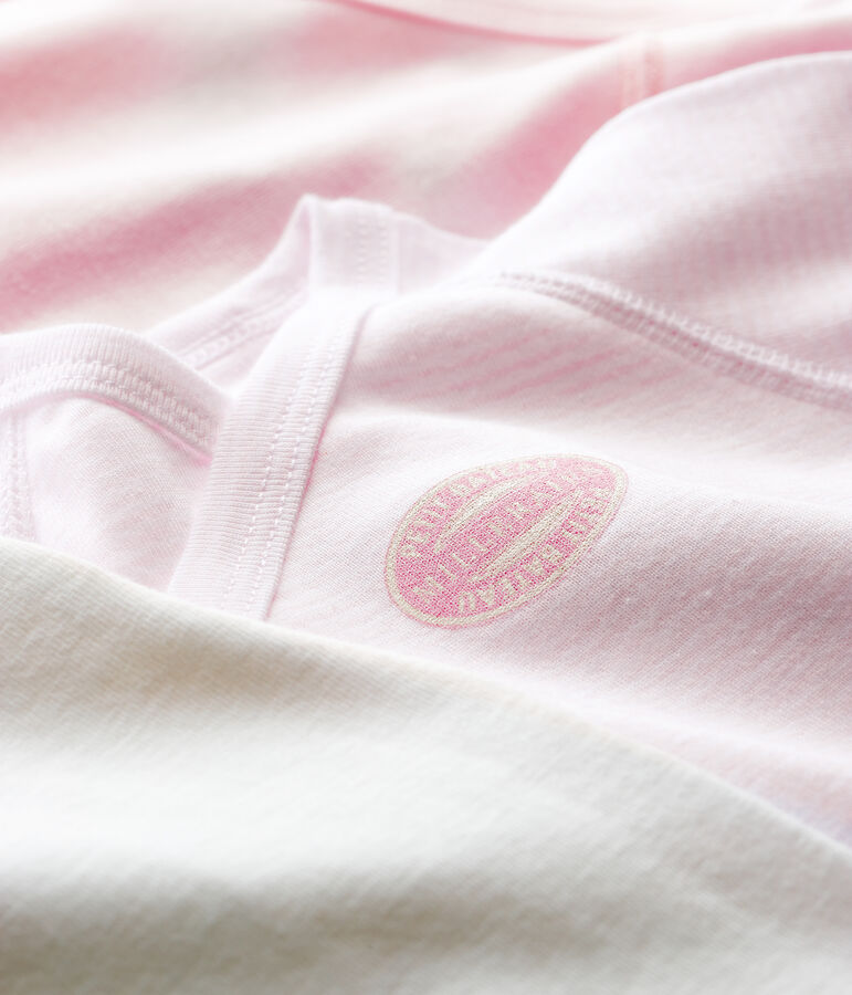 Set van 3 milleraie overslag baby-rompertjes met lange mouwen van biologisch katoen multicouleur