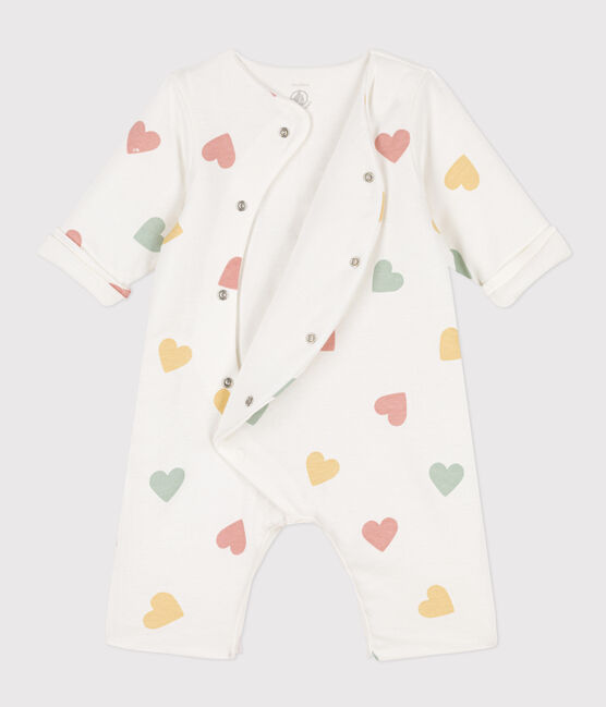 Lang pakje van katoen voor baby's wit MARSHMALLOW/wit MULTICO