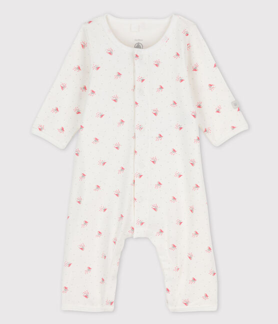 Bodyjama sans pieds bébé en coton biologique blanc MARSHMALLOW/blanc MULTICO