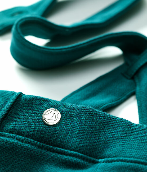 Pantalon &agrave; bretelles en molleton b&eacute;b&eacute; vert