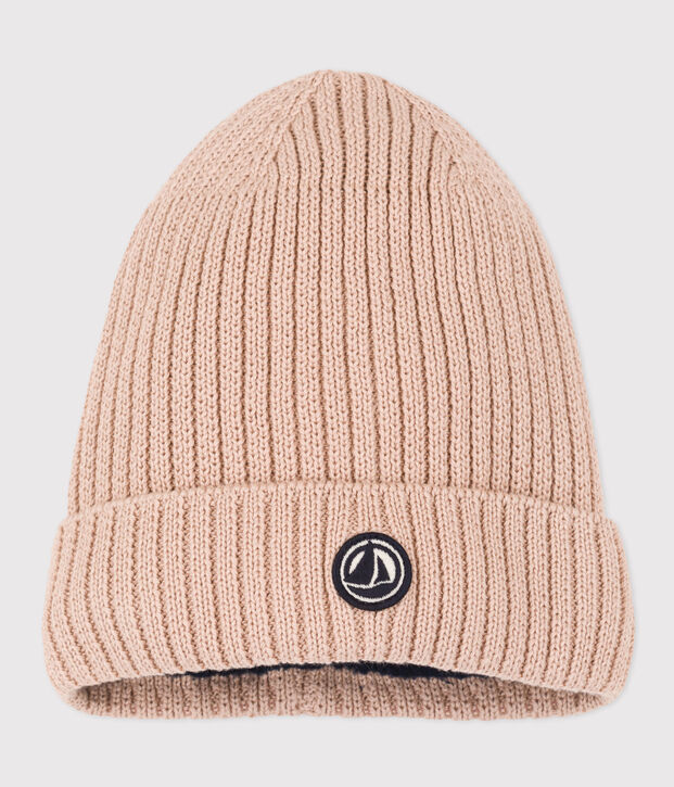 Bonnet en tricot doubl&eacute; en polaire enfant gar&ccedil;on-fille rose