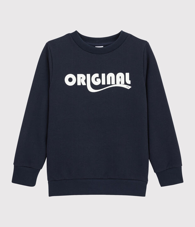 Sweatshirt enfant gar&ccedil;on bleu marine