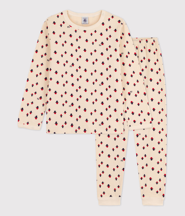 Pyjama en tubique enfant &eacute;cru/rouge/multicouleur