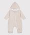 Combinaison ouatin&eacute;e b&eacute;b&eacute; &agrave; capuche et pieds, unie beige MONTELIMAR CHINE