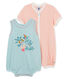 Duo van korte playsuits uit ribstof voor meisjes