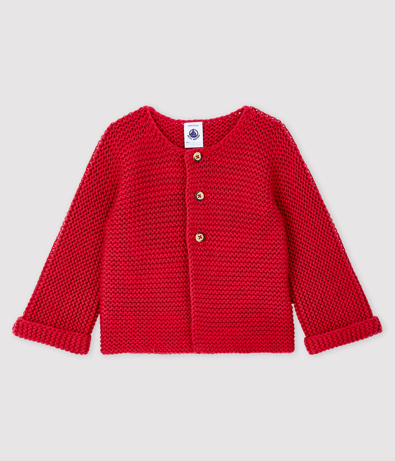 Cardigan laine et coton b&eacute;b&eacute; fille rose POPPY