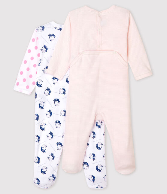 Set van 2 babyslaappakjes van ribstof voor meisjes variante 1