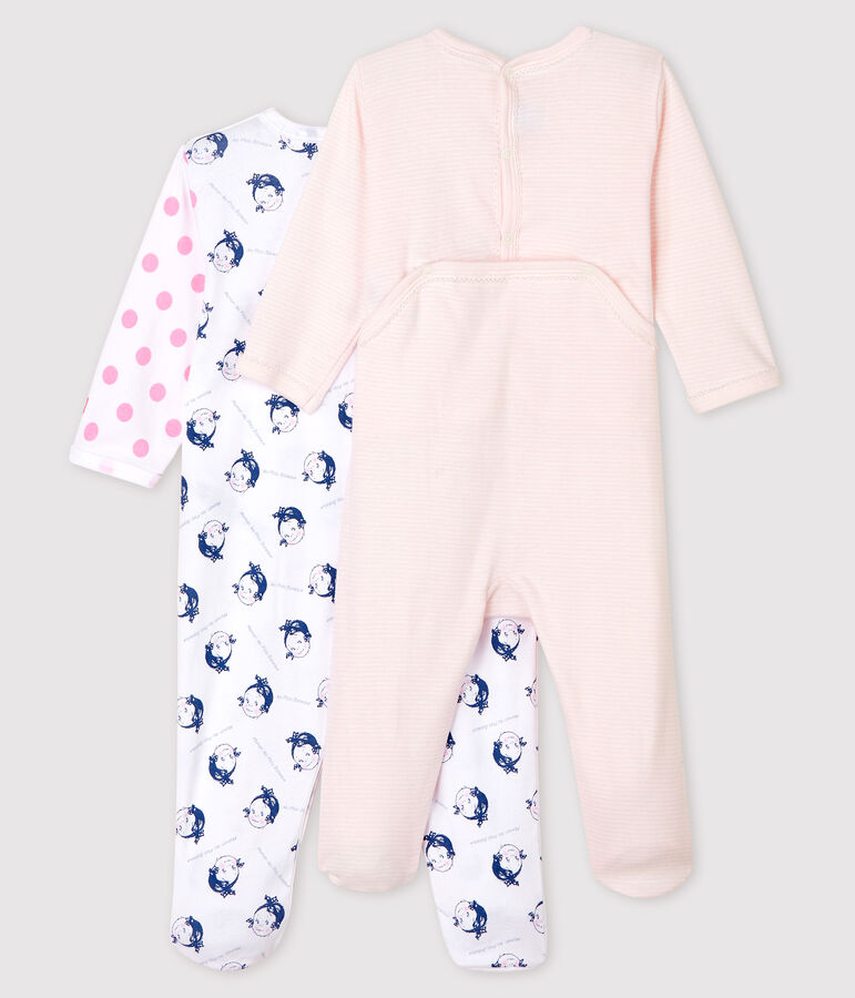 Set van 2 babyslaappakjes van ribstof voor meisjes multicouleur
