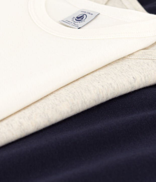 Lot de 3 tee-shirts manches courtes unis en coton petit gar&ccedil;on multicouleur