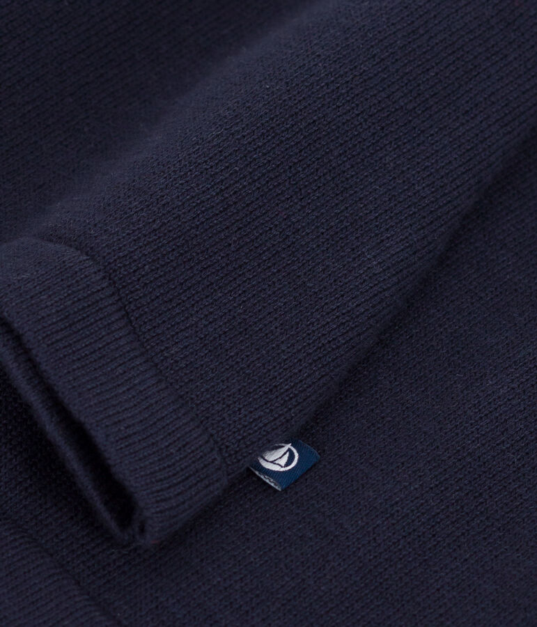 Meisjesjurk met lange mouwen in katoen blauw