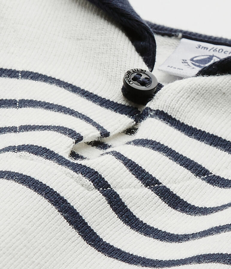 Kort pakje met korte mouwen voor babyjongens wit MARSHMALLOW/blauw SMOKING