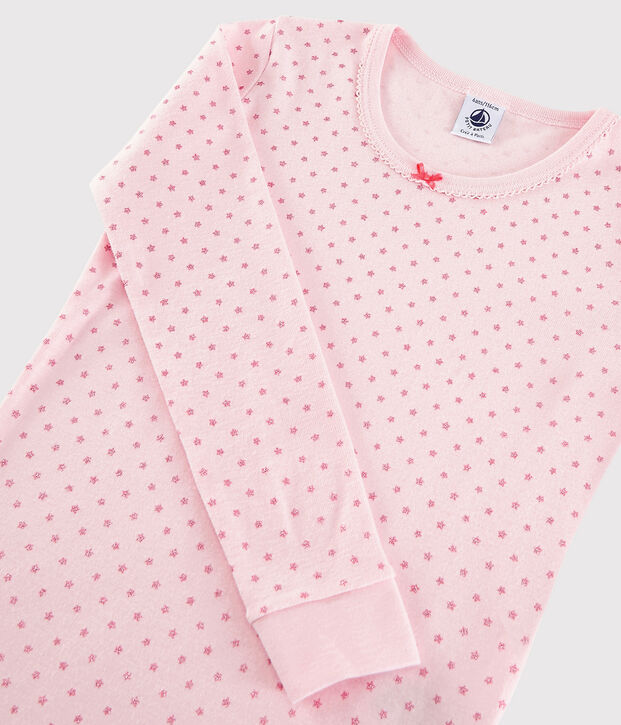 Katoenen snugfi pyjama met sterretjes voor meisjes roze/oranje/grijs