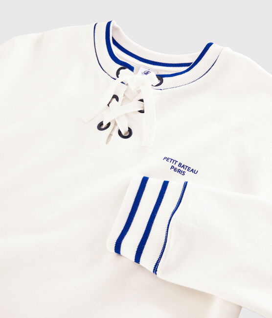 Molton sweatshirt voor Dames wit MARSHMALLOW