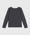 Dames-T-shirt van gevlamde jersey met lange mouw en diepe halslijn - Le Droit SMOKING/ MONTELIMAR