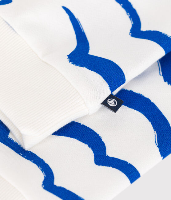 Katoenen sweatshirt met print voor kinderen wit MARSHMALLOW/wit MULTICO