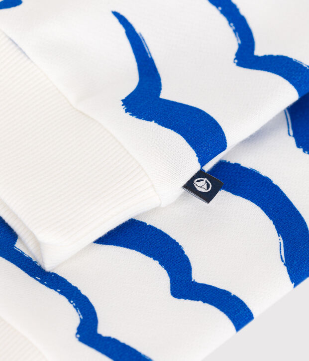 Sweatshirt enfant en coton imprim&eacute; blanc/multicouleur