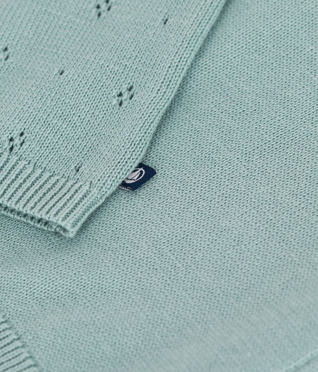 Cardigan b&eacute;b&eacute; en coton point fantaisie vert