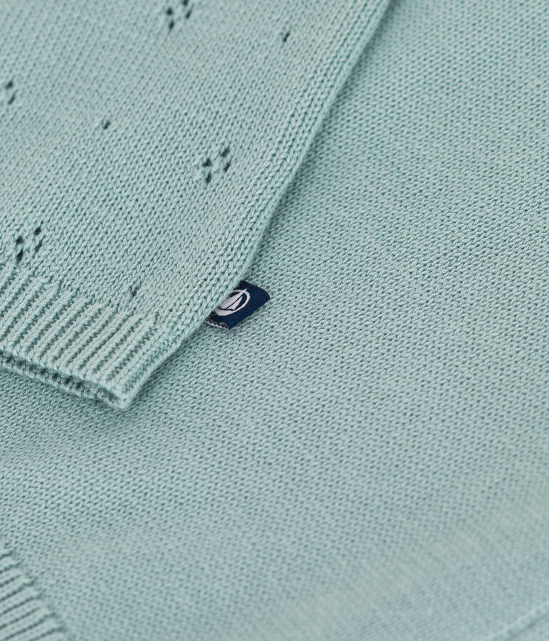 Cardigan b&eacute;b&eacute; en coton point fantaisie vert