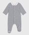 Pyjama bébé en velours à col imprimé blanc MARSHMALLOW/bleu SMOKING
