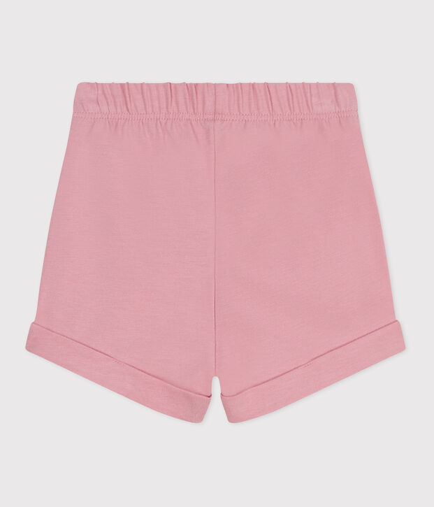 Effen katoenen short voor baby's roze
