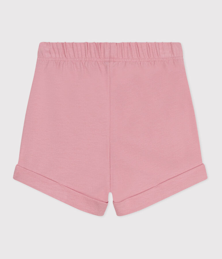 Short b&eacute;b&eacute; en coton uni rose