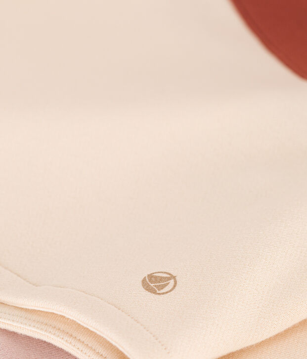 Sweater met capuchon in fleece voor meisjes bruin/multicouleur