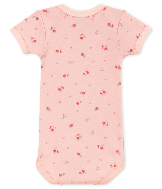 Body met korte mouwen voor babymeisjes roze JOLI/wit MULTICO