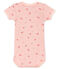 Body met korte mouwen voor babymeisjes roze JOLI/wit MULTICO