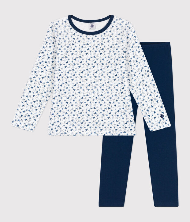 Kinderpyjama van velours blauw/multicouleur