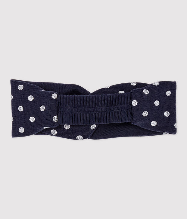Haarband van molton baby. blauw/wit