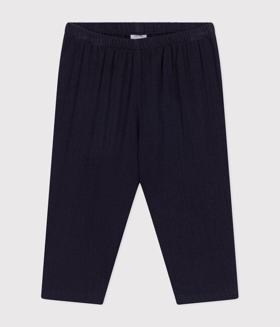 Pantalon en gaze de coton bébé bleu SMOKING