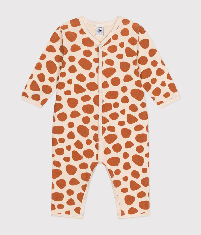 Katoenen babypyjama met girafje zonder voetjes wit AVALANCHE/ ECUREUIL