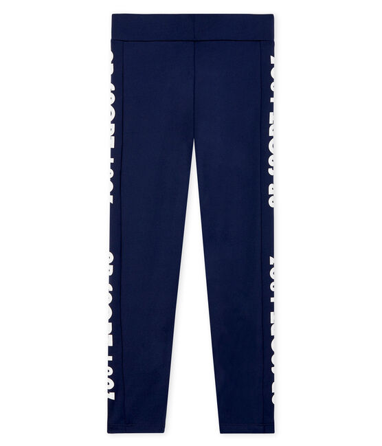 Legging de sport enfant fille bleu SMOKING
