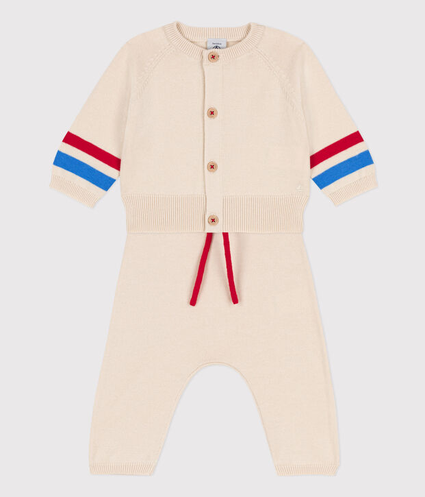 Ensemble van tricot voor baby's ecru/multicouleur