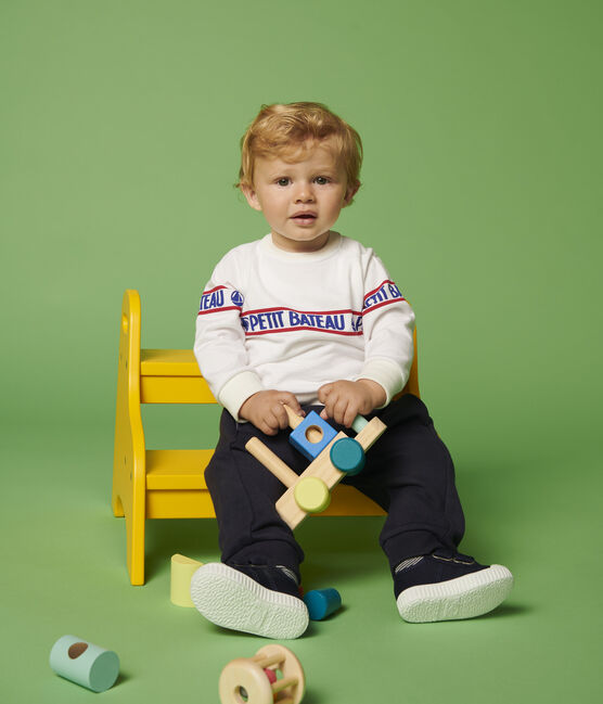 Sweatshirt en molleton bébé garçon blanc MARSHMALLOW