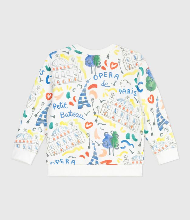 Katoenen sweatshirt met print voor kinderen wit/multicouleur