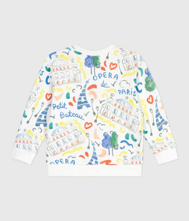 Katoenen sweatshirt met print voor kinderen wit/multicouleur