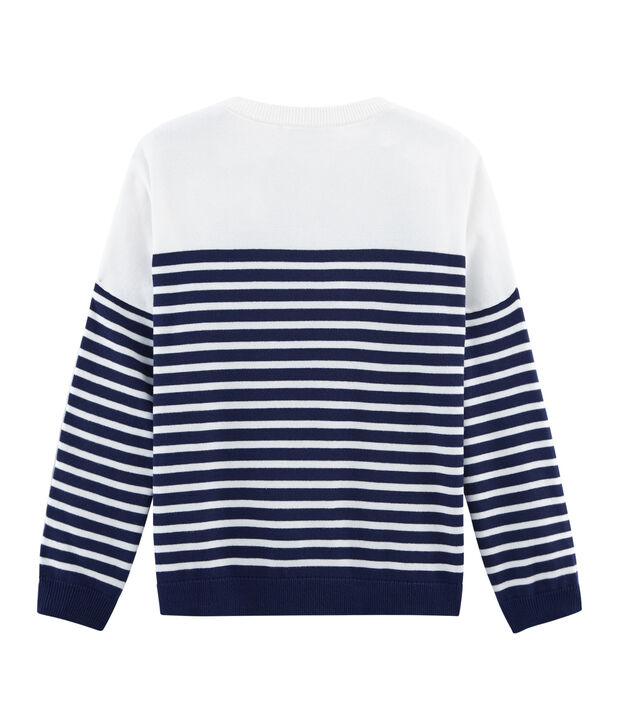 Trui vrouwen blauw/wit