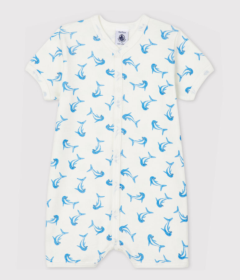 Combicourt dauphin b&eacute;b&eacute; en coton blanc/multicouleur