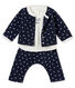 3 delige set met stippendessin voor babymeisjes