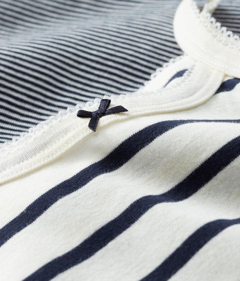 Set gestreepte meisjeshemden met schouderbandjes variante 1