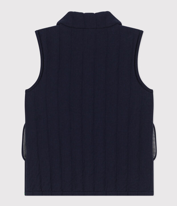 Veste sans manche en tubique enfant fille / gar&ccedil;on bleu marine