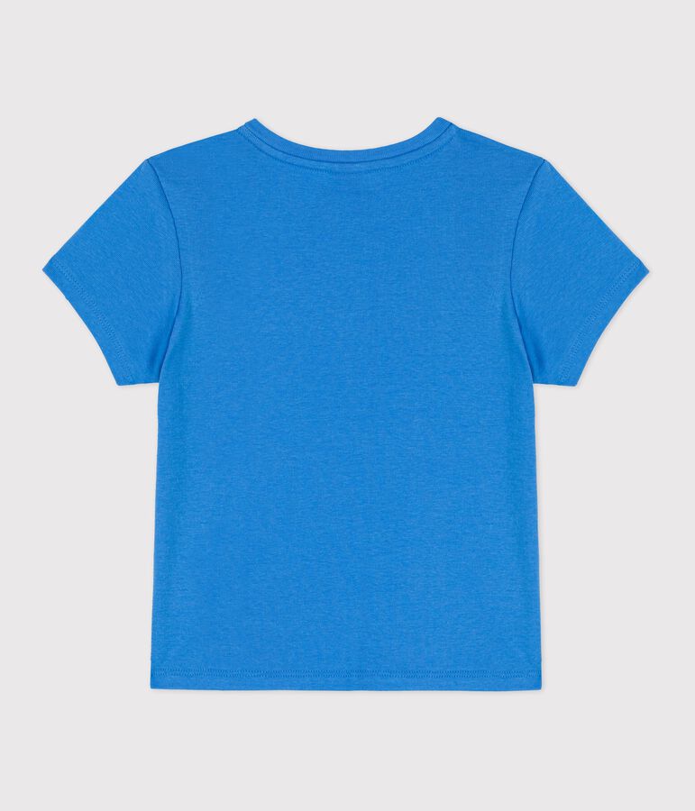 Katoenen T-shirt met korte mouwen voor meisjes blauw