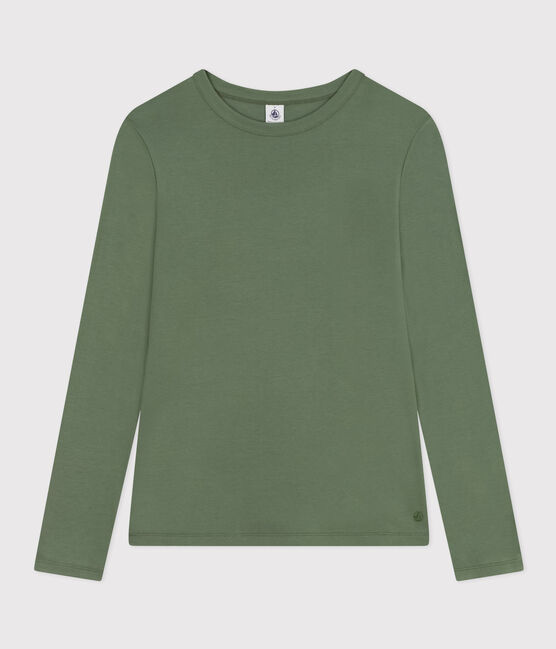 Tee-shirt L'ICONIQUE col rond en coton Femme vert CROCO